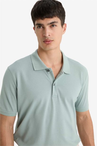 T-shirt Polo en piqué coton basique à manches courtes Coupe régulière