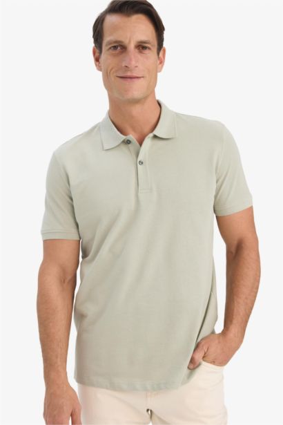 Regular Fit Short Sleeve Basic Cotton Polo T-Shirt