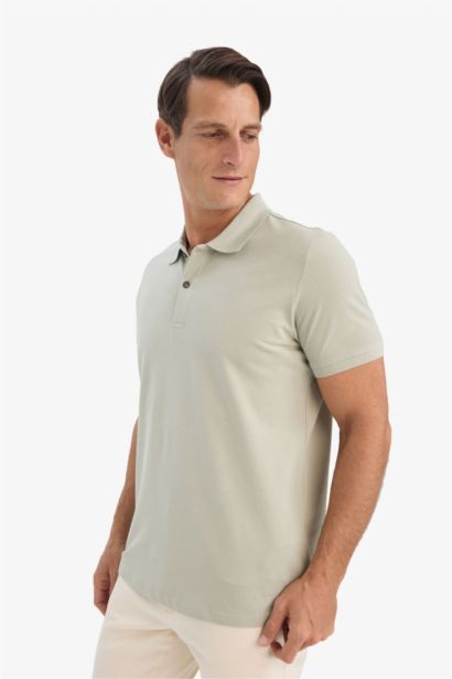 Regular Fit Short Sleeve Basic Cotton Polo T-Shirt