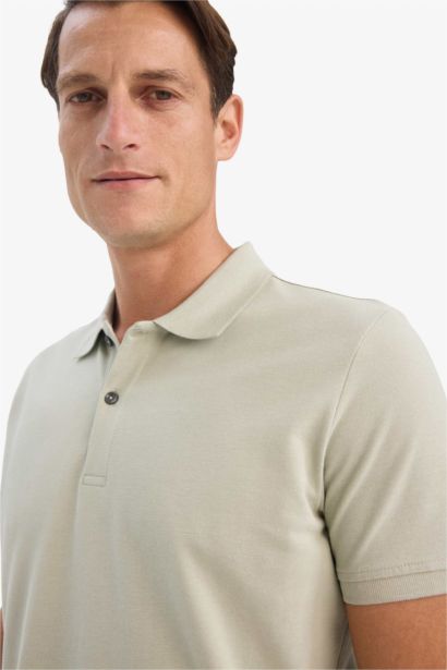 Regular Fit Short Sleeve Basic Cotton Polo T-Shirt