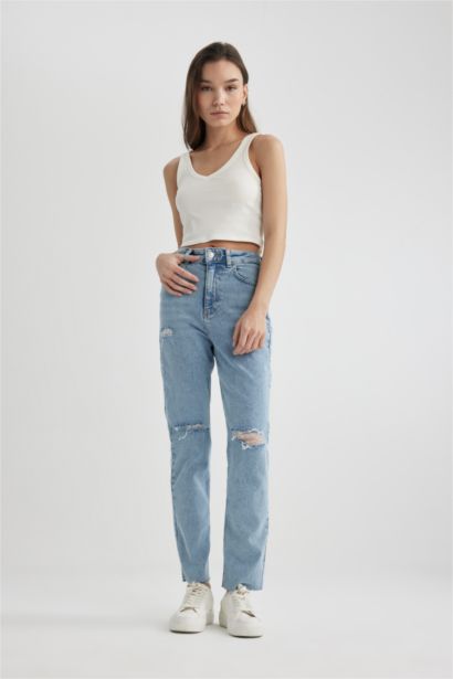 Mary Vintage Straight Fit High Waist Ankle Length Jeans