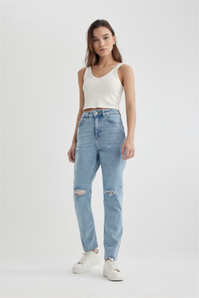 Mary Vintage Straight Fit High Waist Ankle Length Jeans