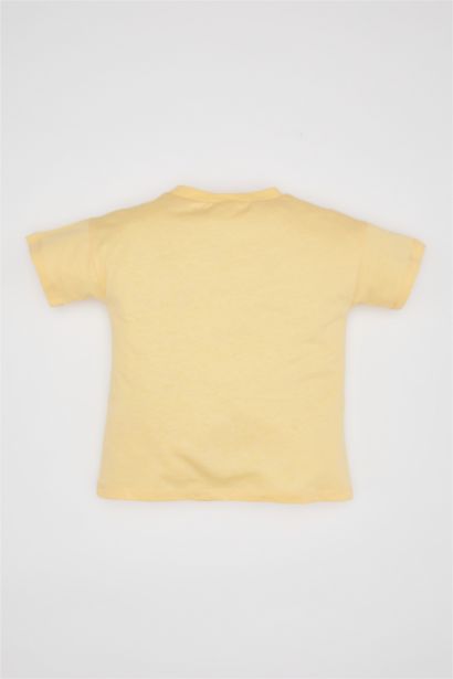 Baby Boy Crew Neck Palm Tree Patterned T-Shirt