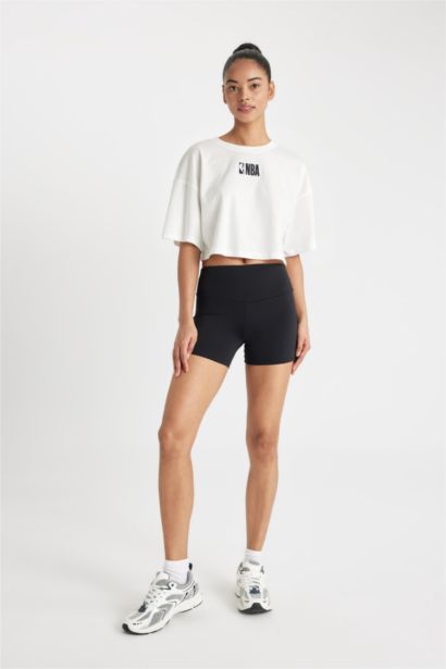 DeFactoFit NBA Wordmark Oversize Fit Embroidery Print T-Shirt