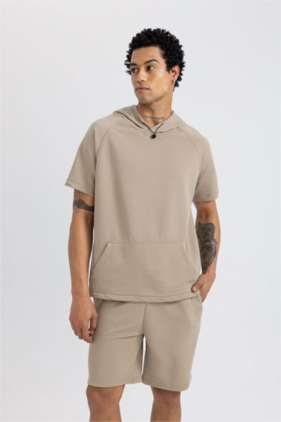 DeFactoFit Standard Fit Hooded T-Shirt