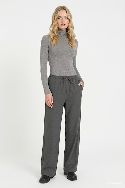 Wide Leg Double Pocket Trousers