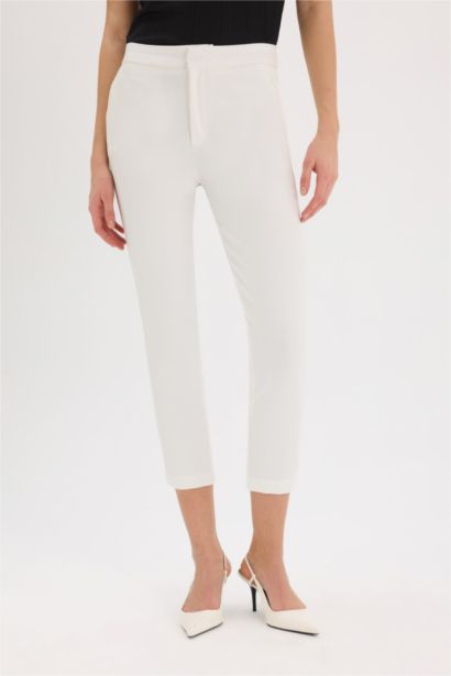 Chino Normal Waist Ankle Length Trousers