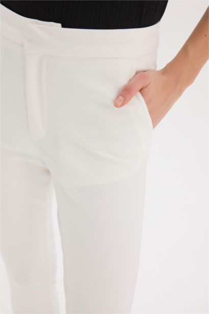 Chino Normal Waist Ankle Length Trousers