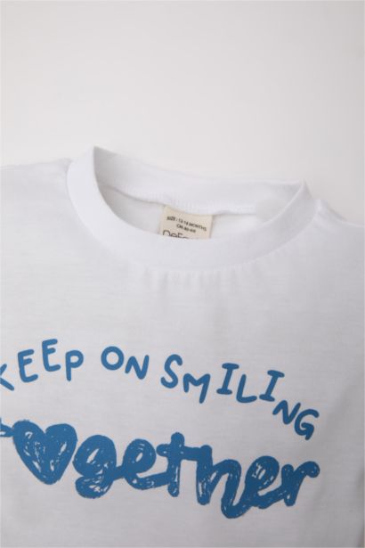 Baby Girl Crew Neck Printed Short Sleeve T-Shirt