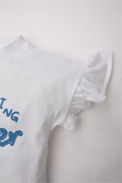 Baby Girl Crew Neck Printed Short Sleeve T-Shirt