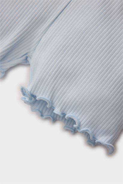 شورت بنات مضلع قصة عادية بخصر مطاطي