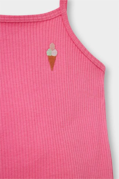 Ensemble Débardeur côtelé et Short pour bébé fille