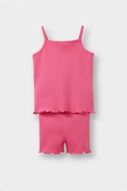 Ensemble Débardeur côtelé et Short pour bébé fille