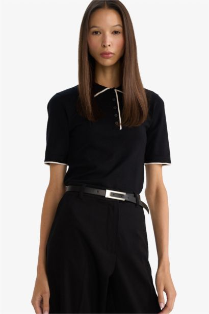 Свитер с воротником поло Fitted