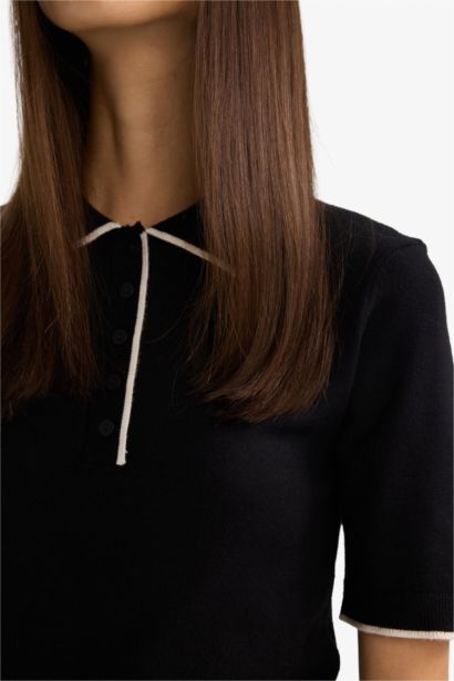 Свитер с воротником поло Fitted