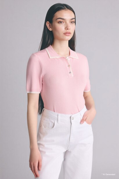 Fitted Triko Polo Tişört