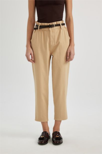 Baggy Fit Ankle Length Gabardine Trousers