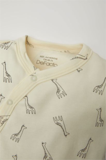 Baby Boy Newborn Safari Printed Jumpsuit