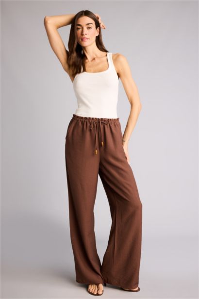 High Waist Straight Fit Trousers