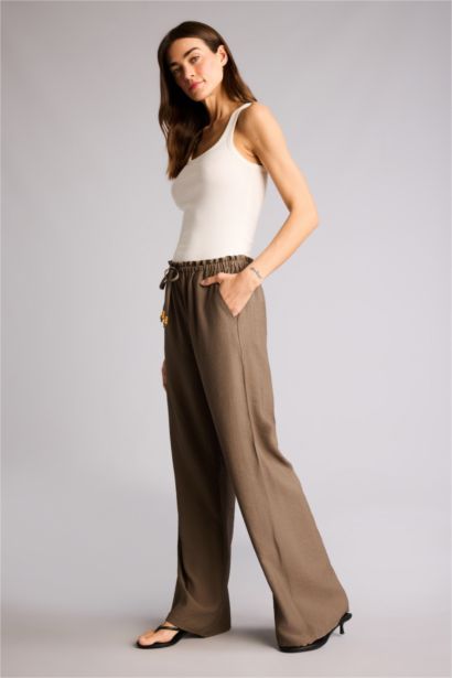 High Waist Straight Fit Trousers