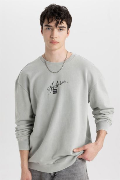 Comfort Fit Slogan Sweatshirt