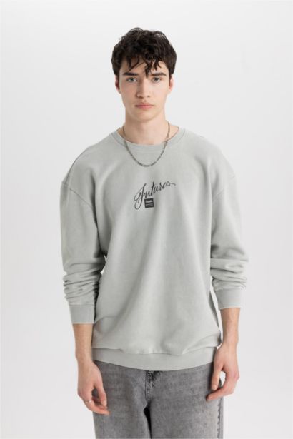 Comfort Fit Slogan Sweatshirt
