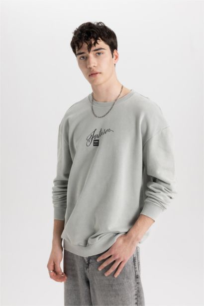 Comfort Fit Slogan Sweatshirt