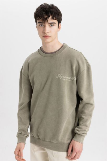 Comfort Fit Slogan Sweatshirt