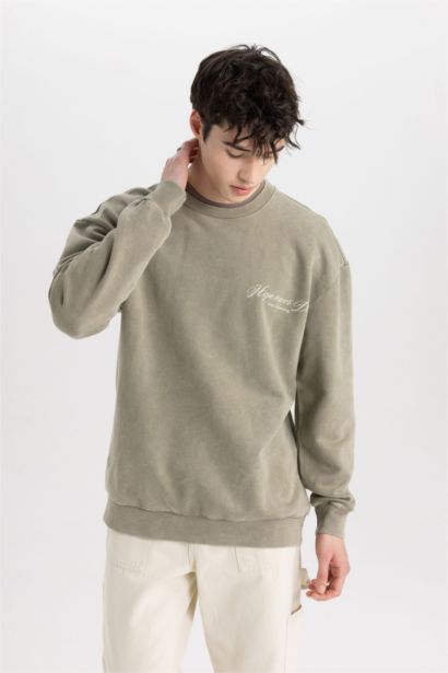 Comfort Fit Slogan Sweatshirt