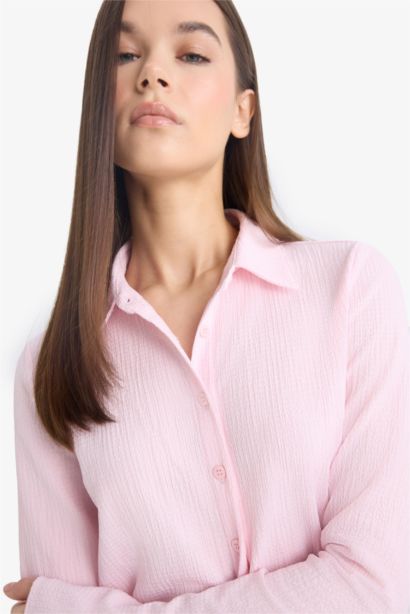 Рубашка с длинным рукавом из жатого материала Coool