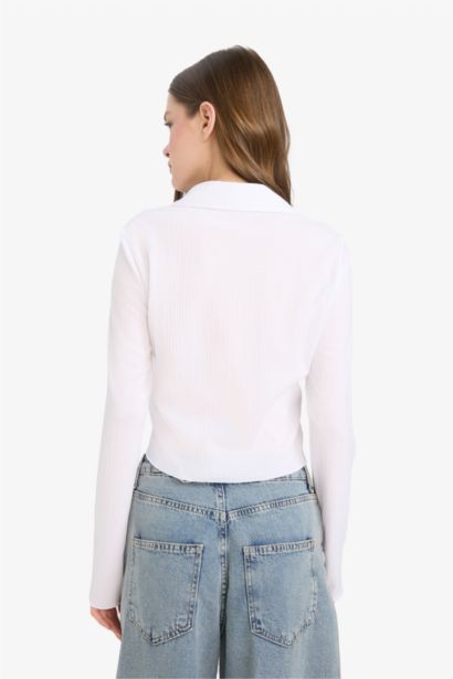 Slim Fit Shirt Collar Long Sleeve Shirt