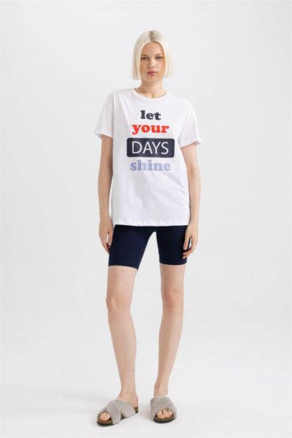 طقم بيجاما قصة عادية نص كم - قطعتين