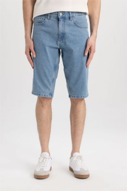 Regular Fit Denim Bermuda Shorts