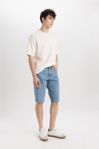 Regular Fit Denim Bermuda Shorts