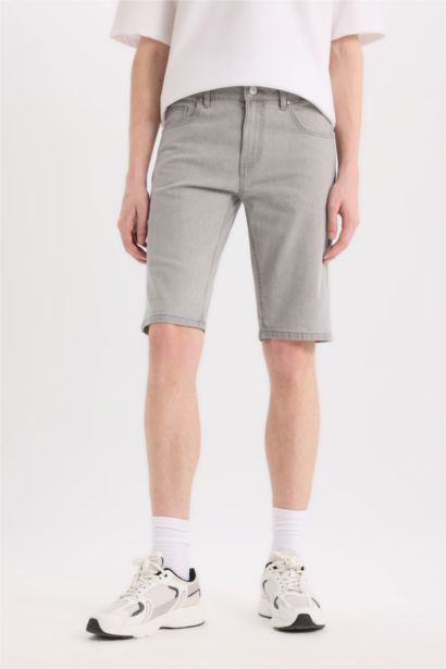 Slim Fit Denim Bermuda Shorts