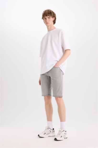 Slim Fit Denim Bermuda Shorts
