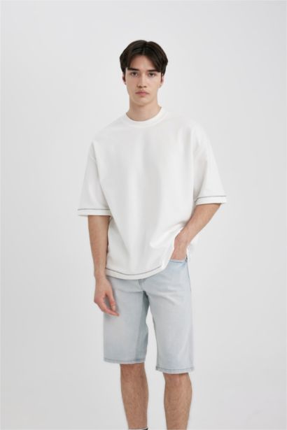 Slim Fit Denim Bermuda Shorts