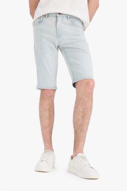 Slim Fit Denim Bermuda Shorts