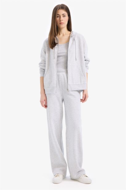 Relax Fit Basic Thick Fabric Zip-Up Hoodie