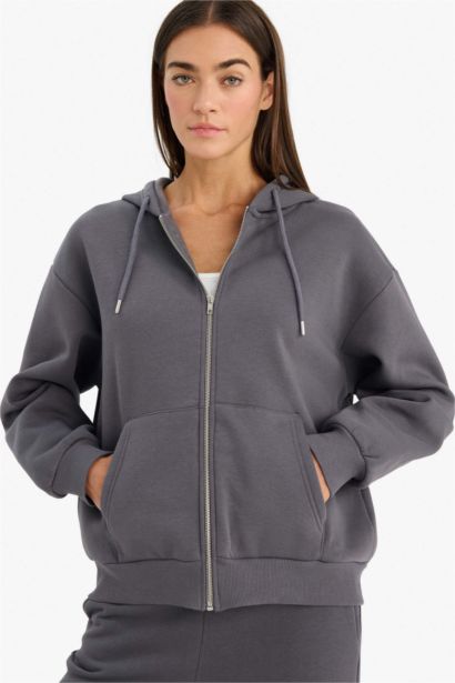 Кардиган свободного кроя базовый из плотной ткани для женщин