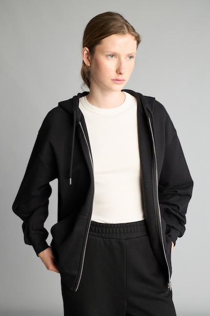 Relax Fit Kapüşonlu Basıc Basic Sweatshirt