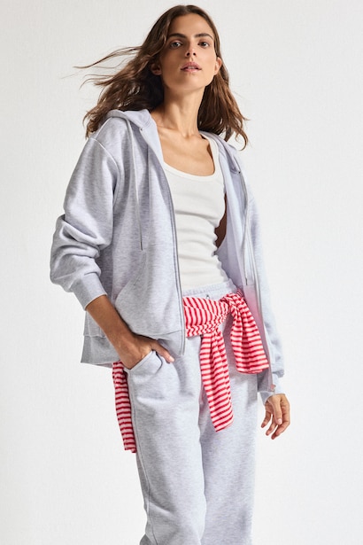 Relax Fıt Kalın Sweatshirt Kumaşı Hırka