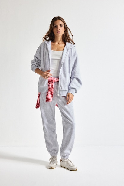 Relax Fıt Kalın Sweatshirt Kumaşı Hırka