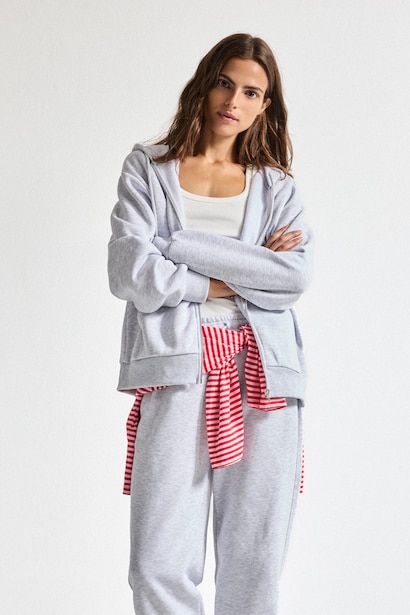 Relax Fıt Kalın Sweatshirt Kumaşı Hırka