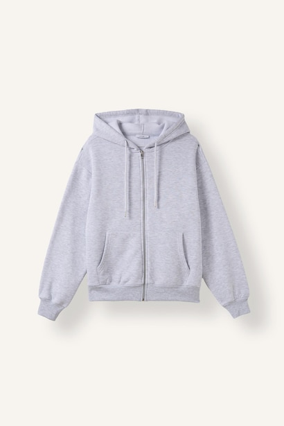 Relax Fıt Kalın Sweatshirt Kumaşı Hırka
