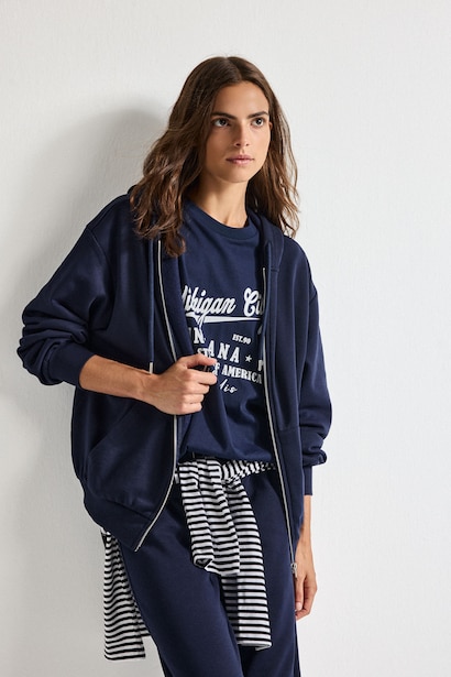 Relax Fit Thick Sweatshirt Fabric Cardigan