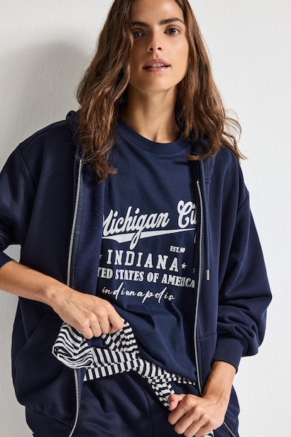 Relax Fit Thick Sweatshirt Fabric Cardigan