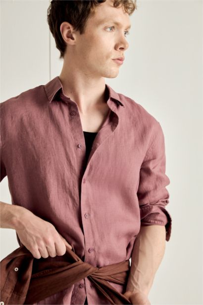 Regular Fit Linen Long Sleeve Shirt