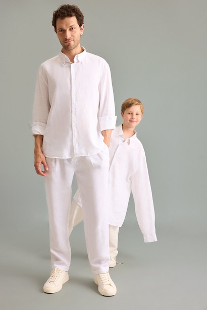 Relax Fit 100% Linen Trousers