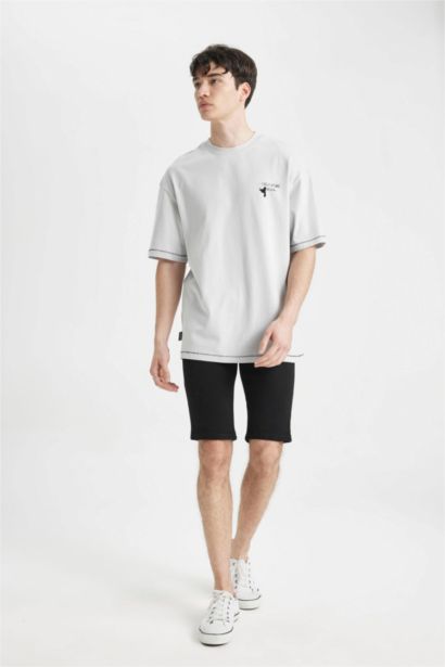 Comfort Fit Crew Neck Back Printed T-Shirt